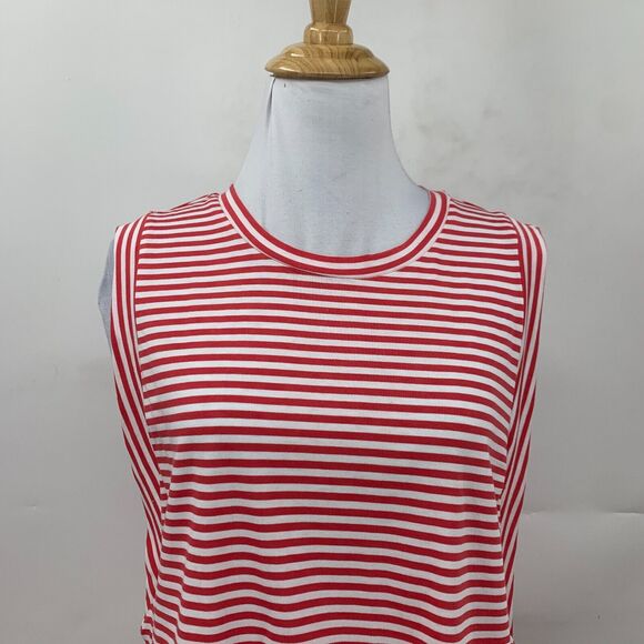 Michael Kors Tank Top Womens M Medium Watermelon Striped Sleeveless Crew Neck - Picture 3 of 12
